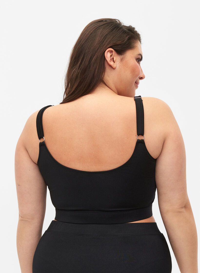 Haut de bikini avec bretelles réglables, Black, Model image number 1