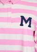 Polo à rayures avec détails en tissu éponge, Bubblegum w. White, Packshot image number 2