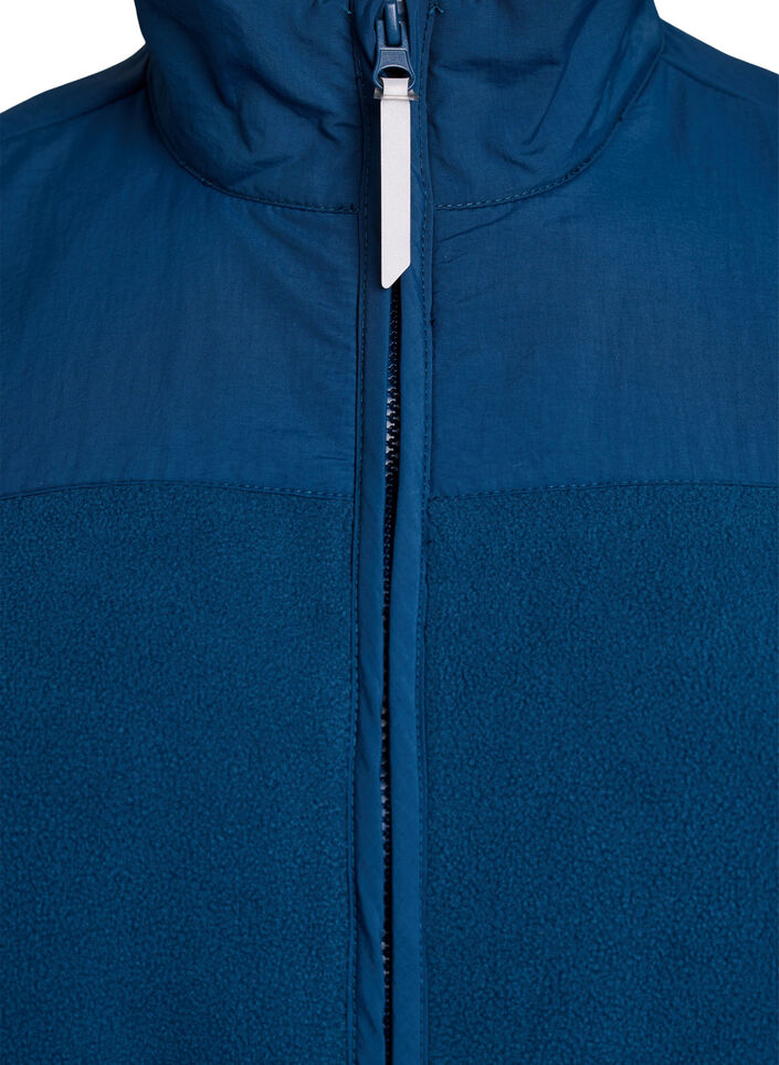 Gilet en polaire avec col montant et poches, Bleu, Packshot