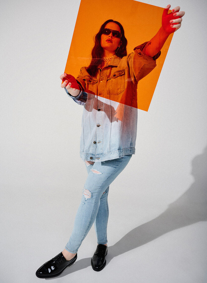 Jean slim avec traces d'abrasion, Light Blue, Image image number 0