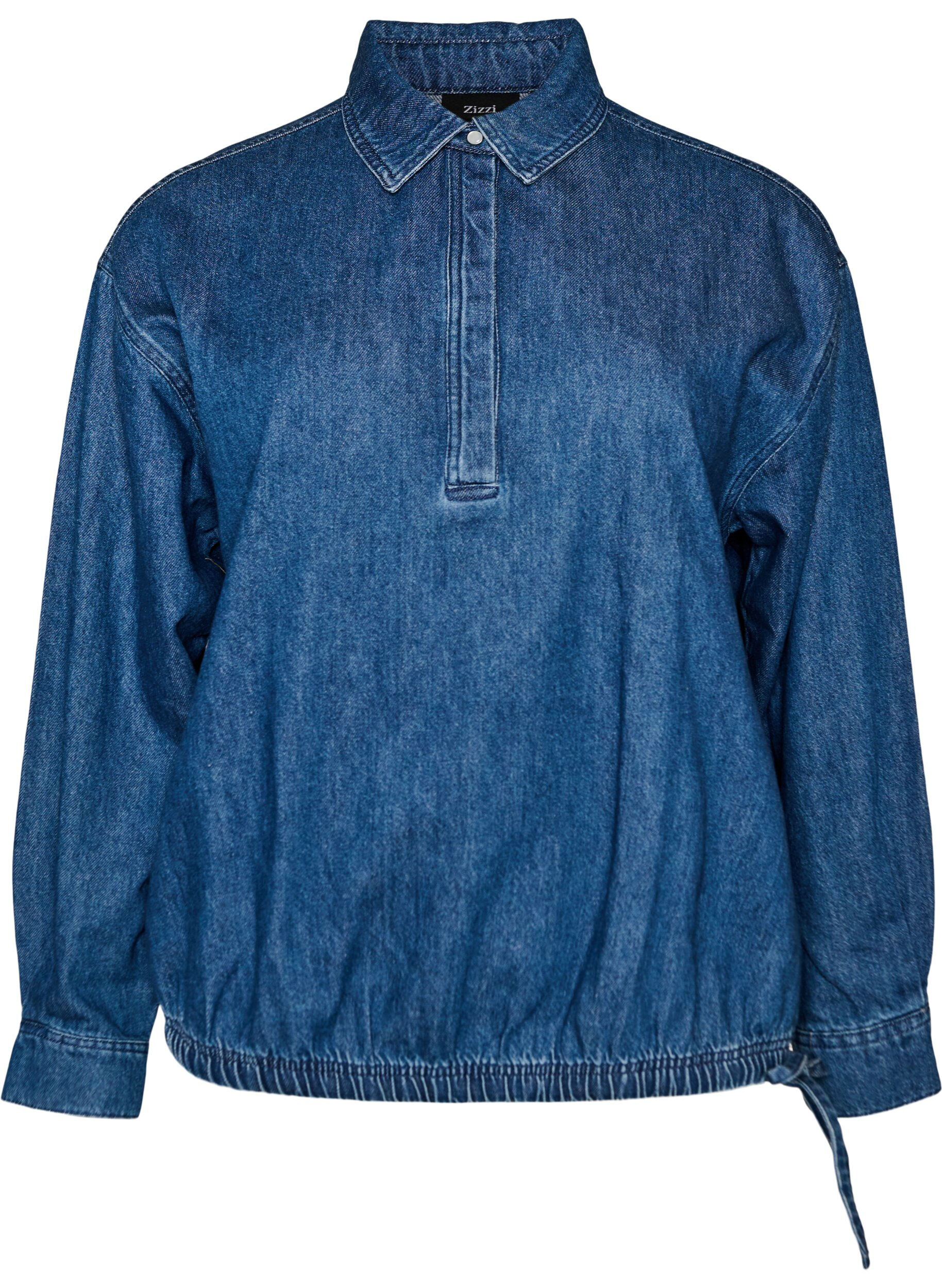 Bluse aus Denim mit Balloon-Fit