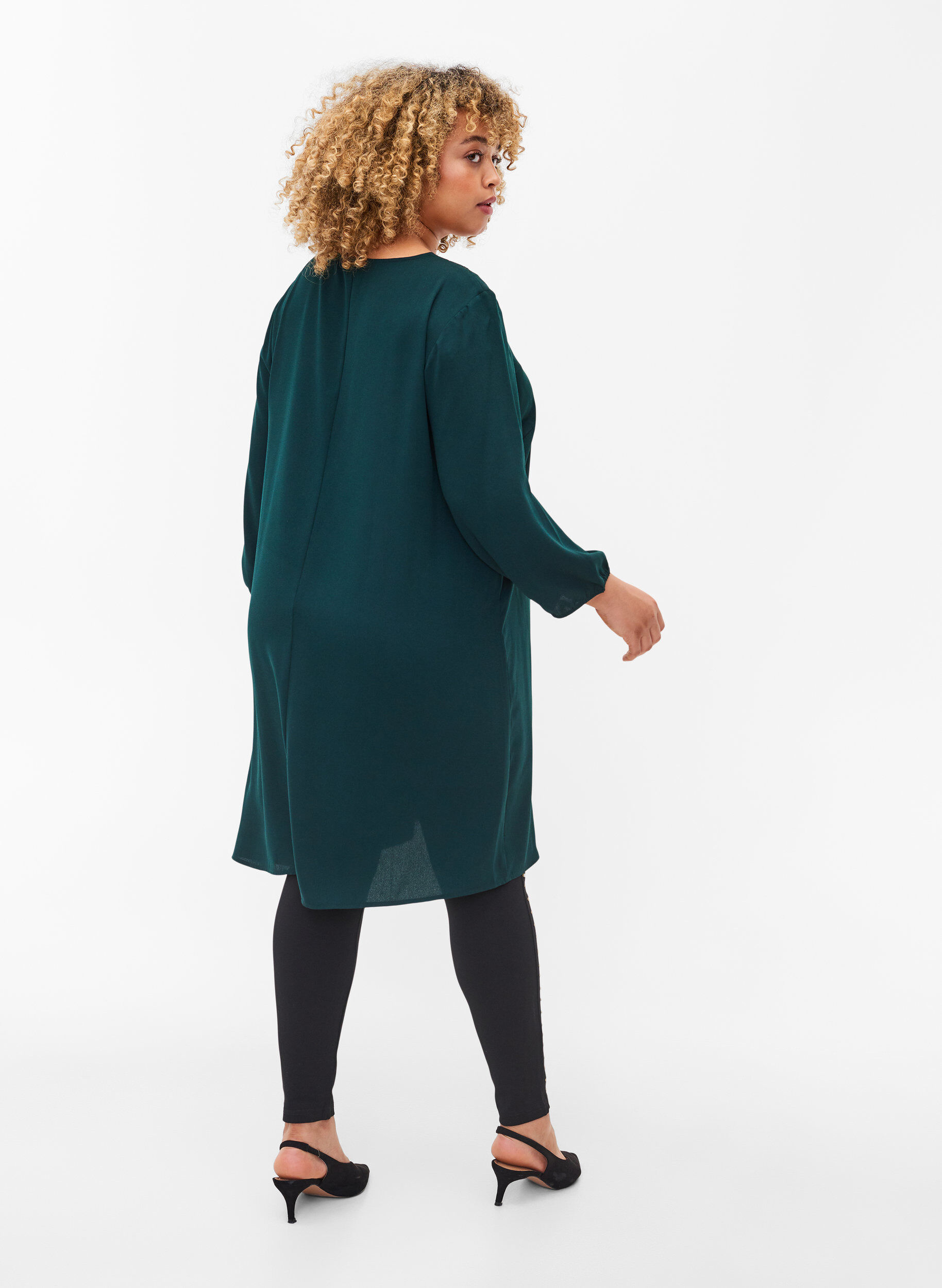 Zizzi Leggings mit Perlen, Black, Model image number 1