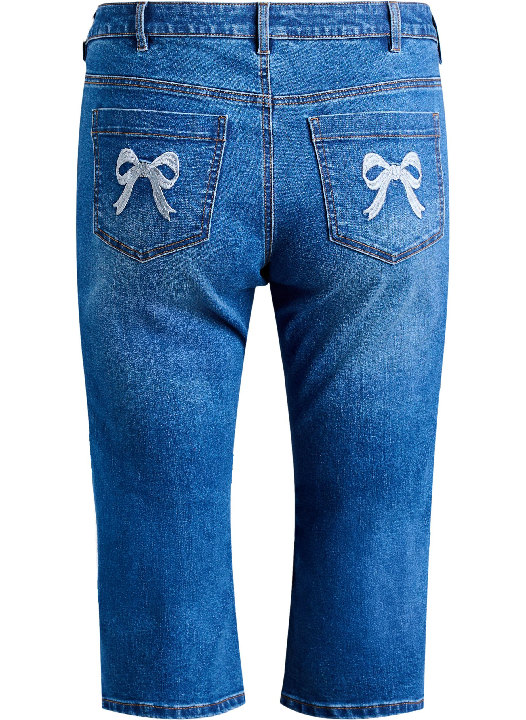 Zizzi Emily slim fit Denim-Caprihose, Blau, Packshot image number 1