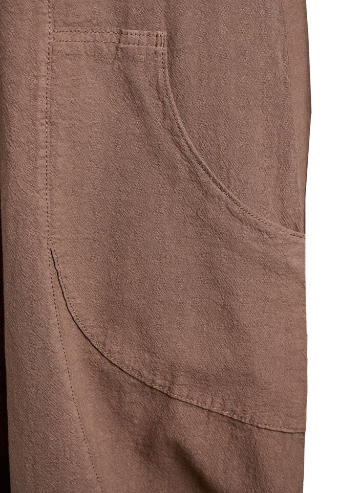 Kurzarm Kleid aus Baumwolle, Braun, Packshot image number 3