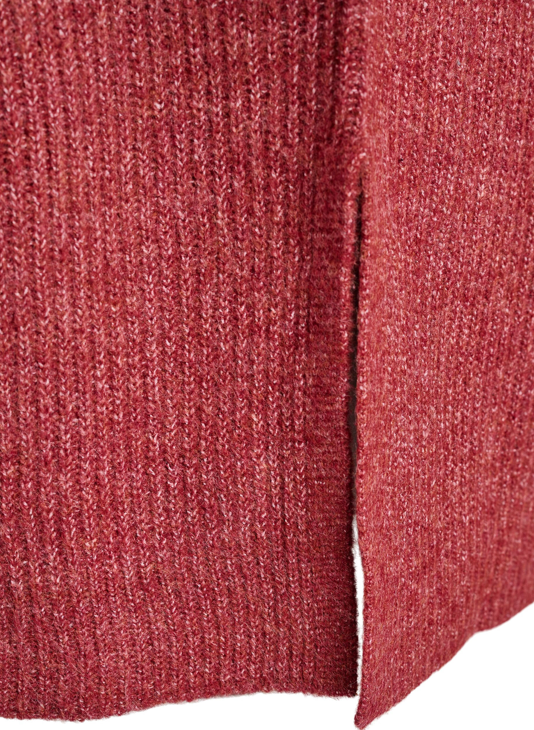 ZizziRobe en maille &agrave; col roul&eacute;, Bordeaux, Packshot image number 3