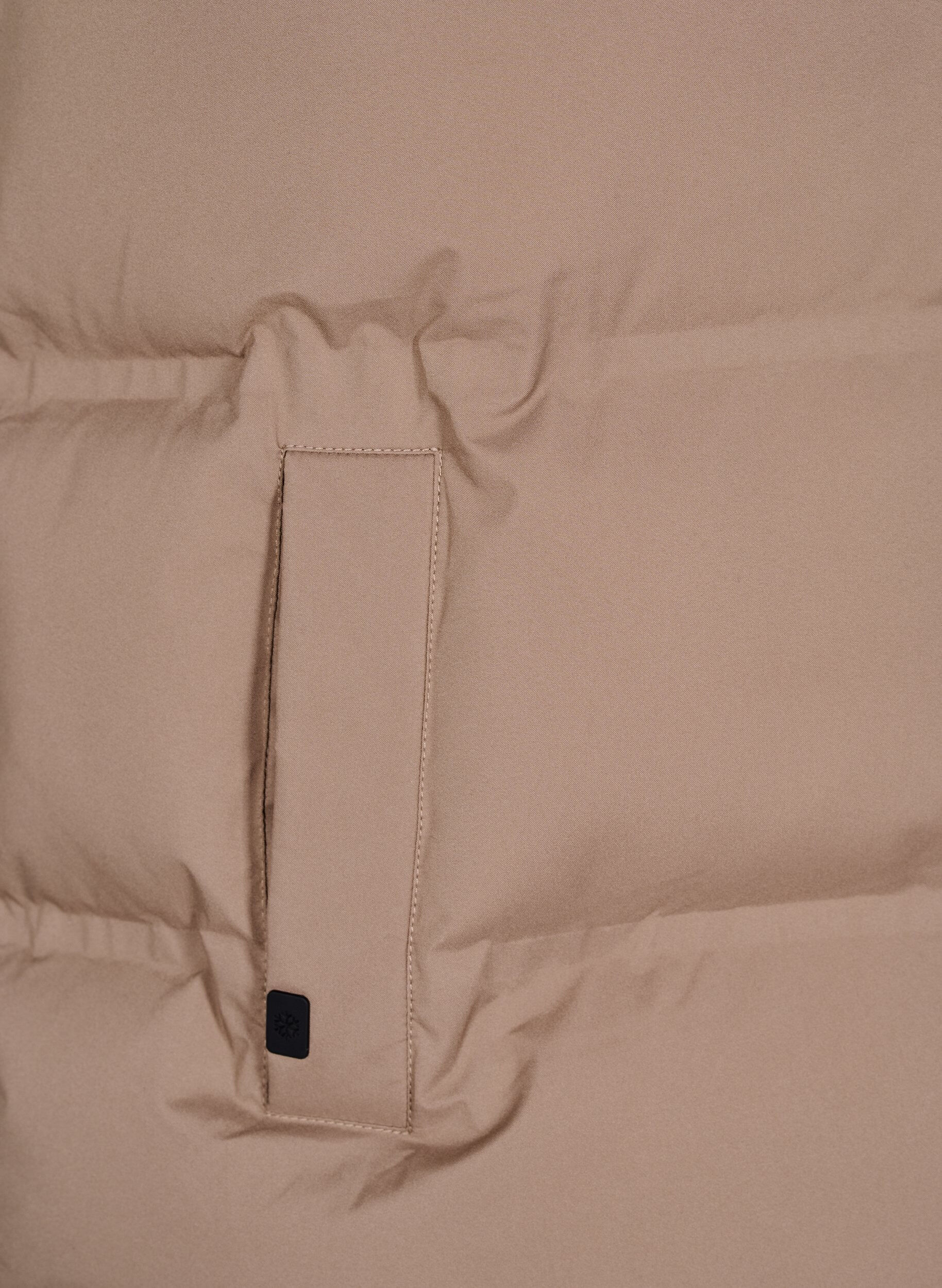 Zizzi Kurze Steppweste mit hohem Kragen, Braun, Packshot image number 3