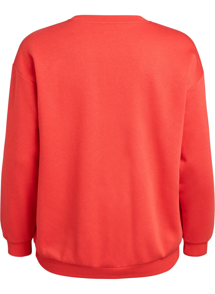 Sweatshirt avec motif &agrave; l'avant, Rouge, Packshot image number 1