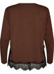 Bluse aus Jersey mit Spitzen, Braun, Packshot image number 1