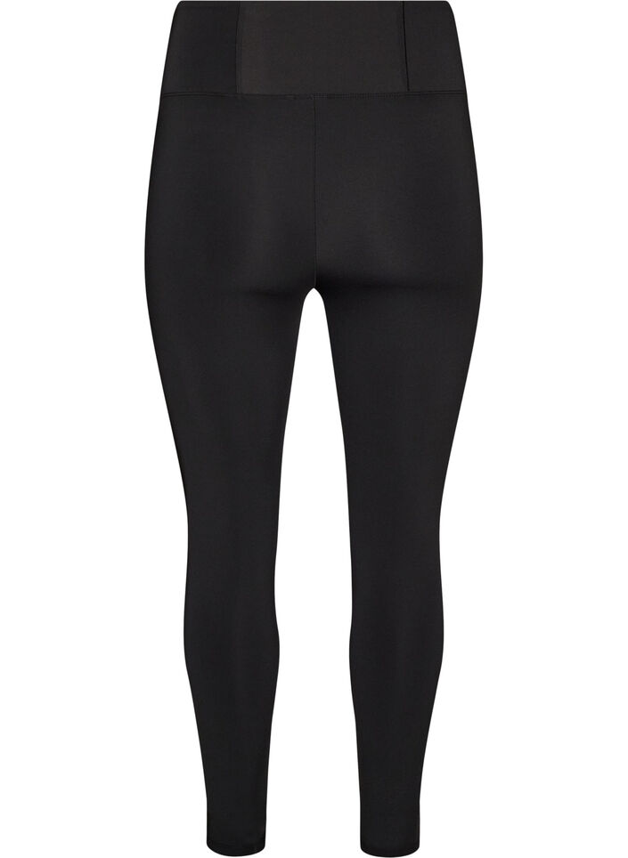 Trainingstights mit hoher Taille und Tasche im Bund, Schwarz, Packshot image number 1
