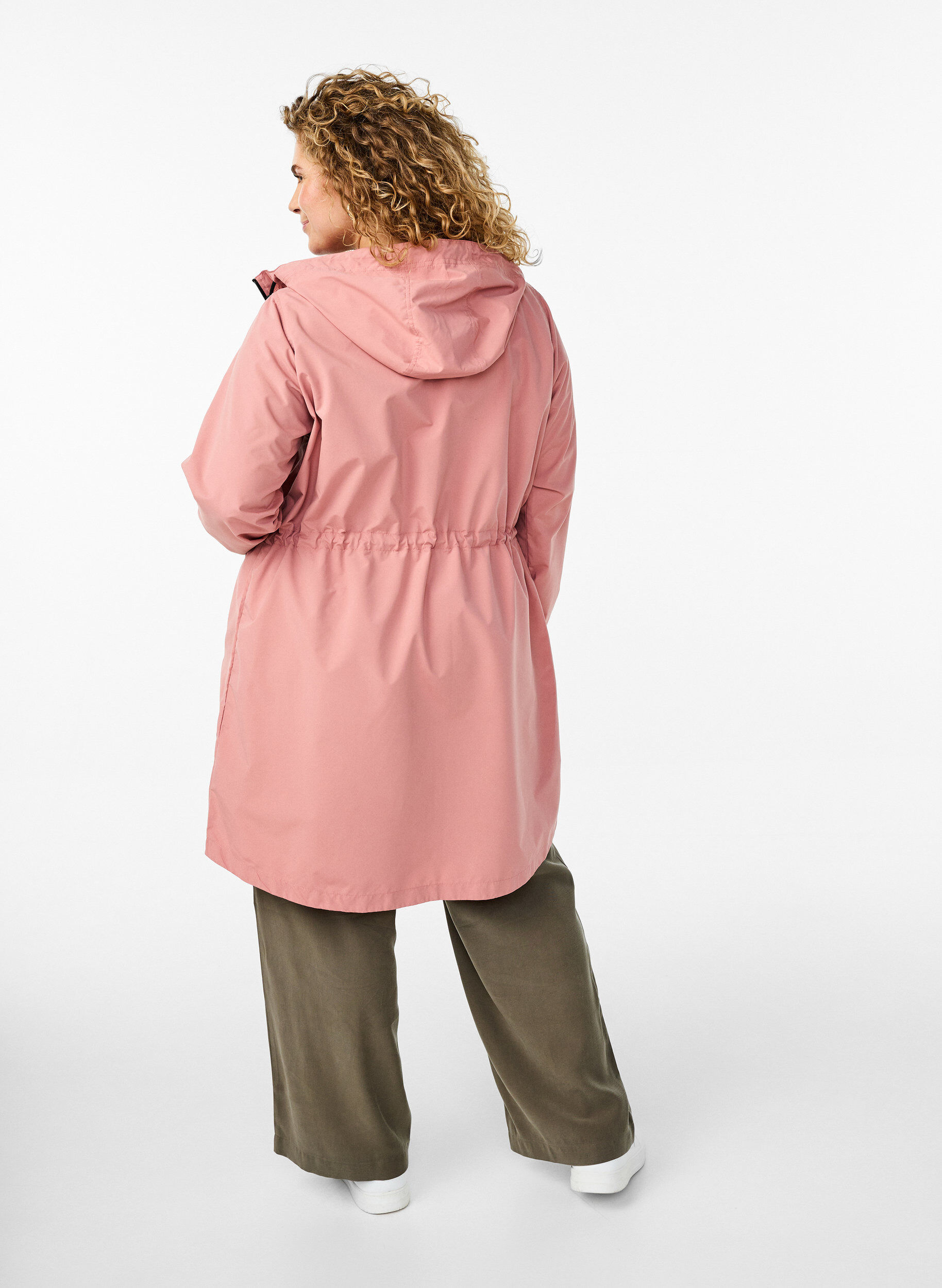 Zizzi FLASH - Parka hydrofuge &agrave; capuche, Rose, Model image number 2