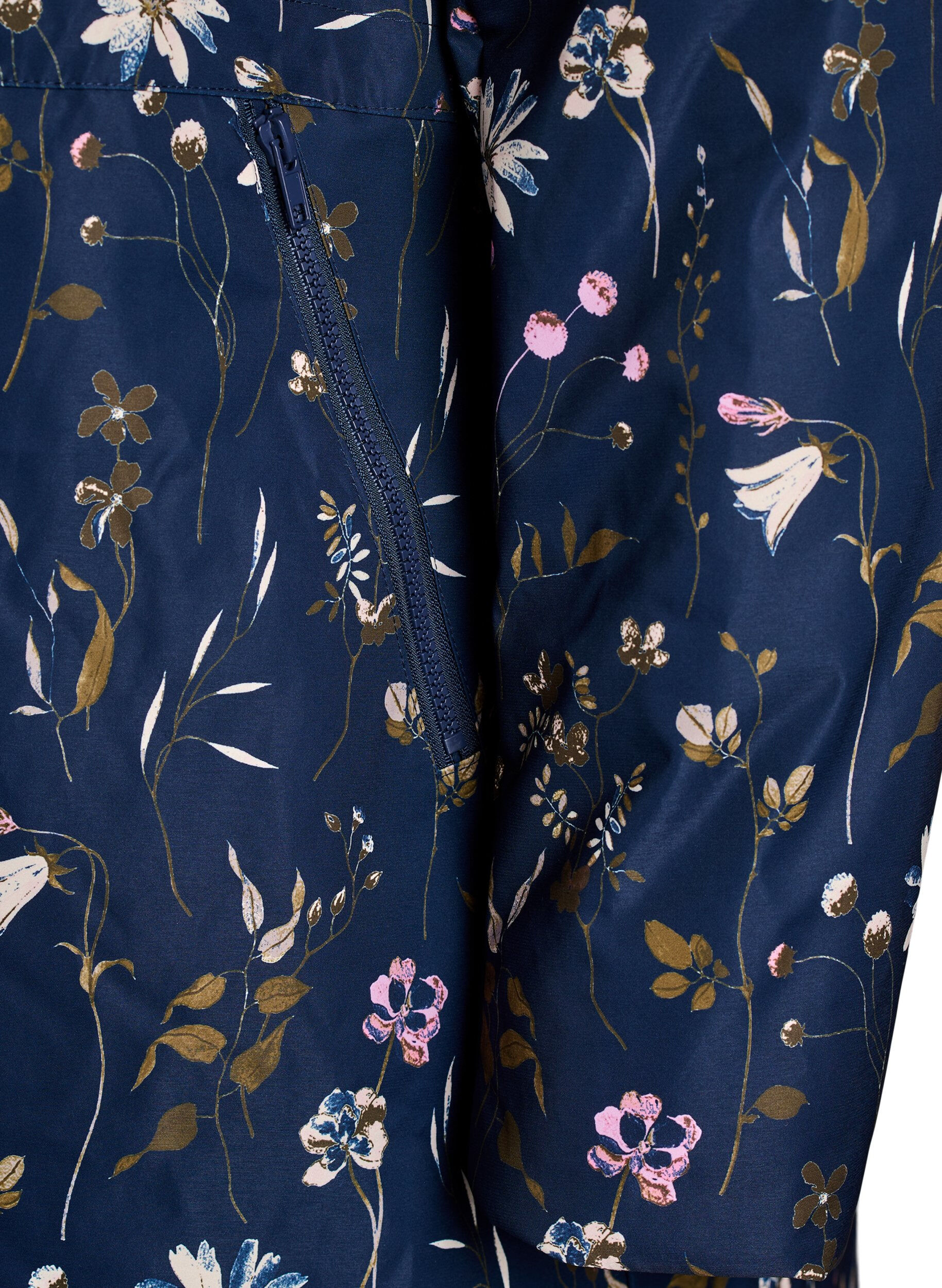 ZizziDoudoune &agrave; imprim&eacute; fleuri, Bleu, Packshot image number 3