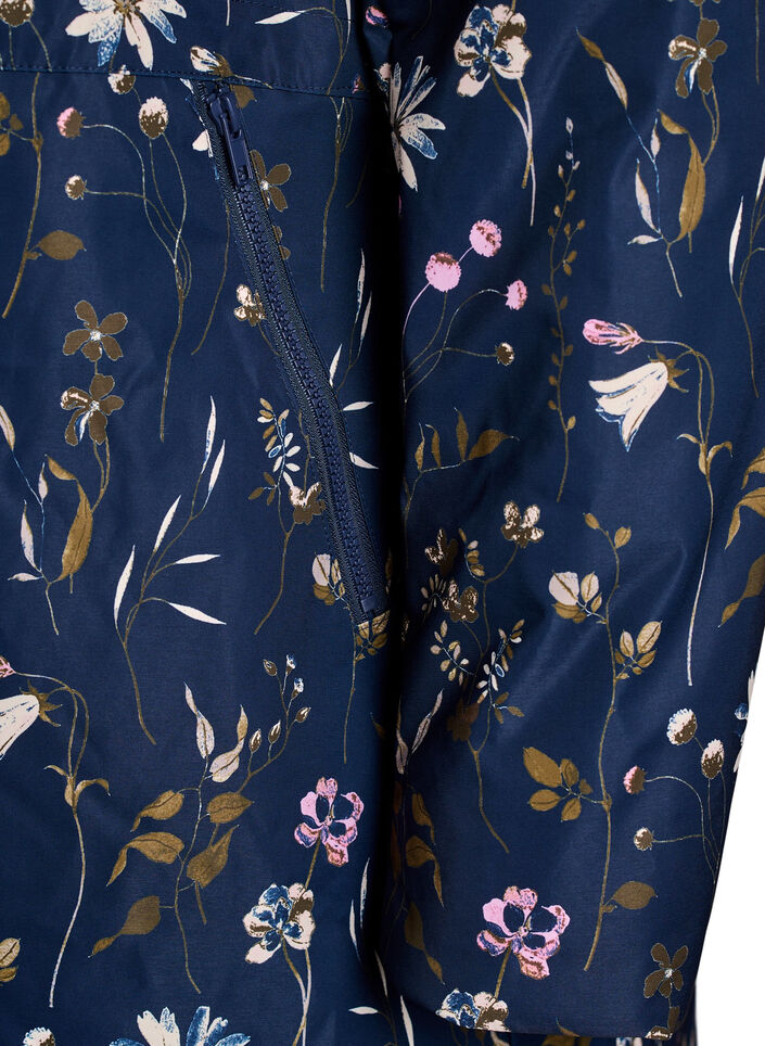 Doudoune &agrave; imprim&eacute; fleuri, Bleu, Packshot image number 3