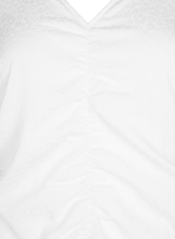 Robe à manches courtes, drapée et structurée, Bright White, Packshot image number 2