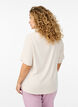 Kurz&auml;rmelige, gewebte Bluse mit Rundhals, Beige, Model image number 2