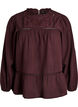 Bluse mit Stickerei und Lochstickerei, Dunkles Bordeaux, Packshot image number 0