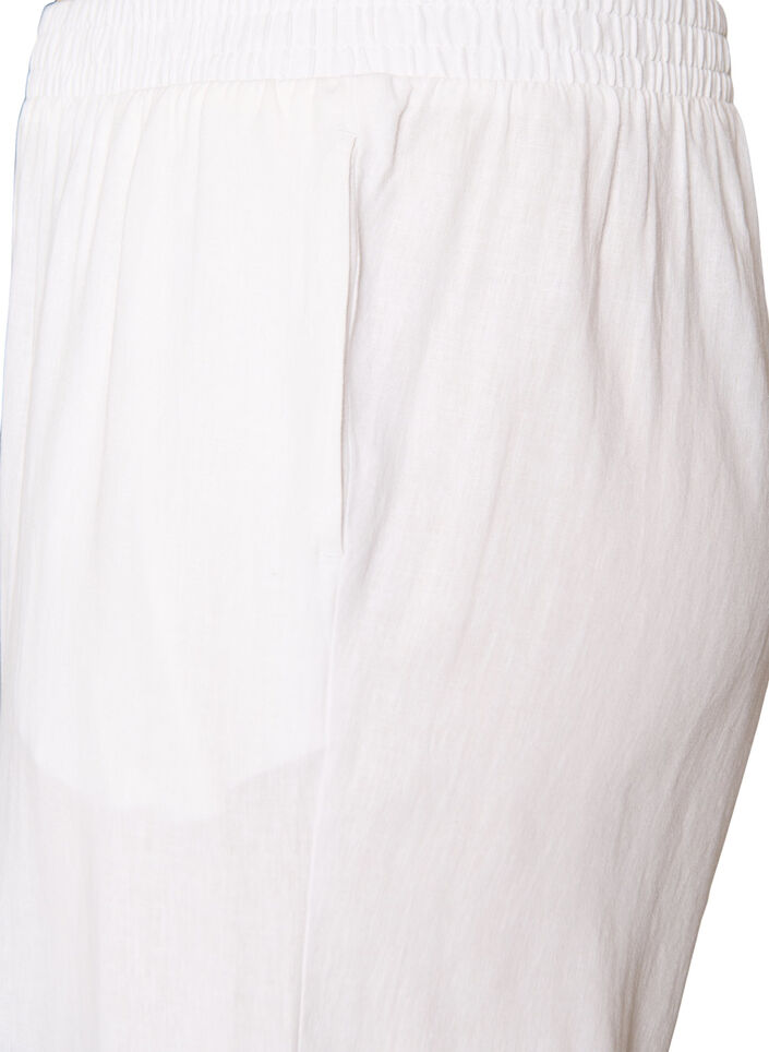Pantalon large en lin et viscose, Blanc, Packshot image number 2