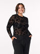 Meshbluse mit Blumenmuster, Schwarz, Model image number 0