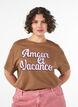 T-Shirt aus 100% Baumwolle mit kurzen &Auml;rmeln und Print, Braun, Model image number 0