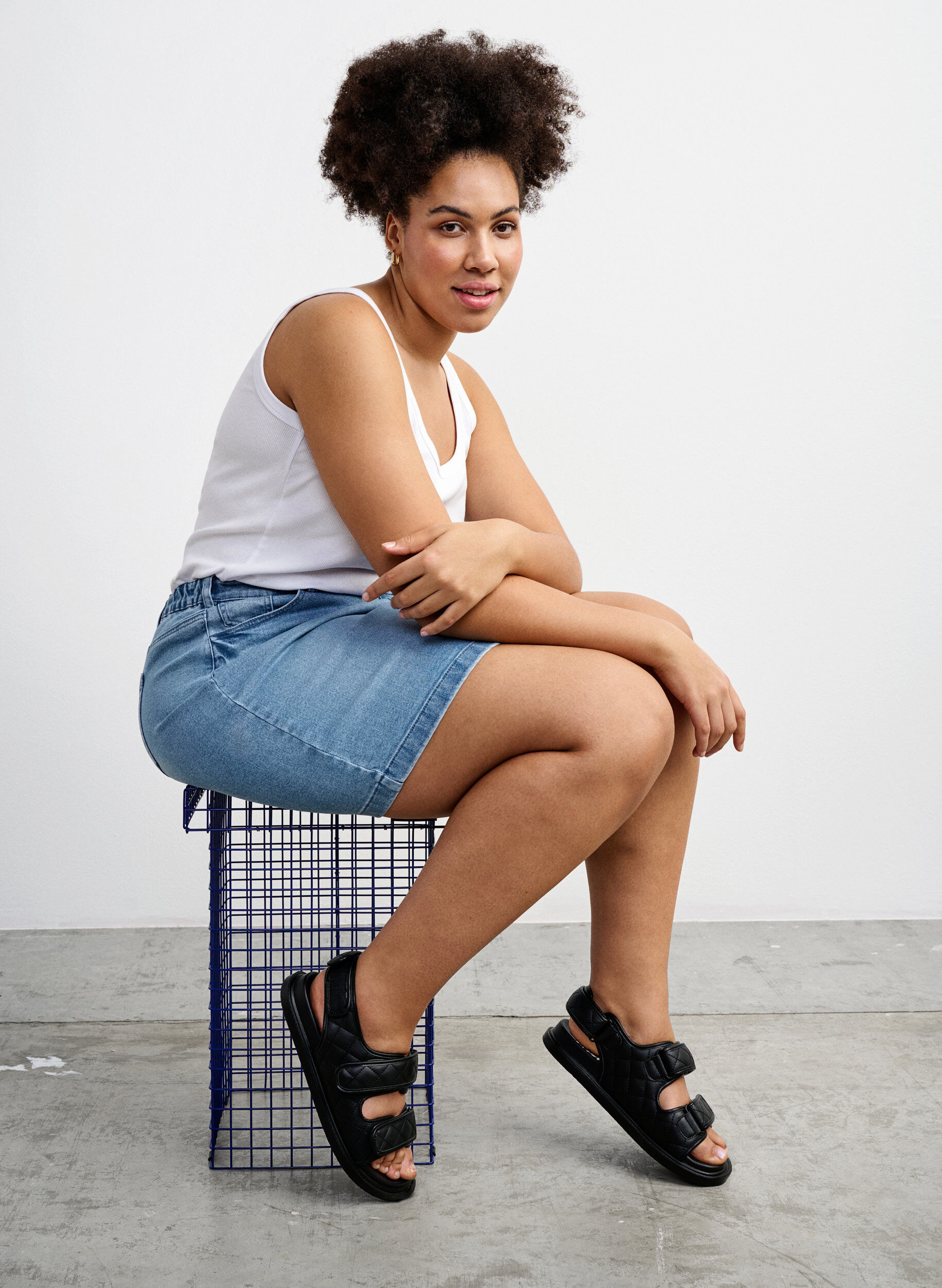 Zizzi Wide Fit Sandalen aus Leder, Schwarz, Image image number 0