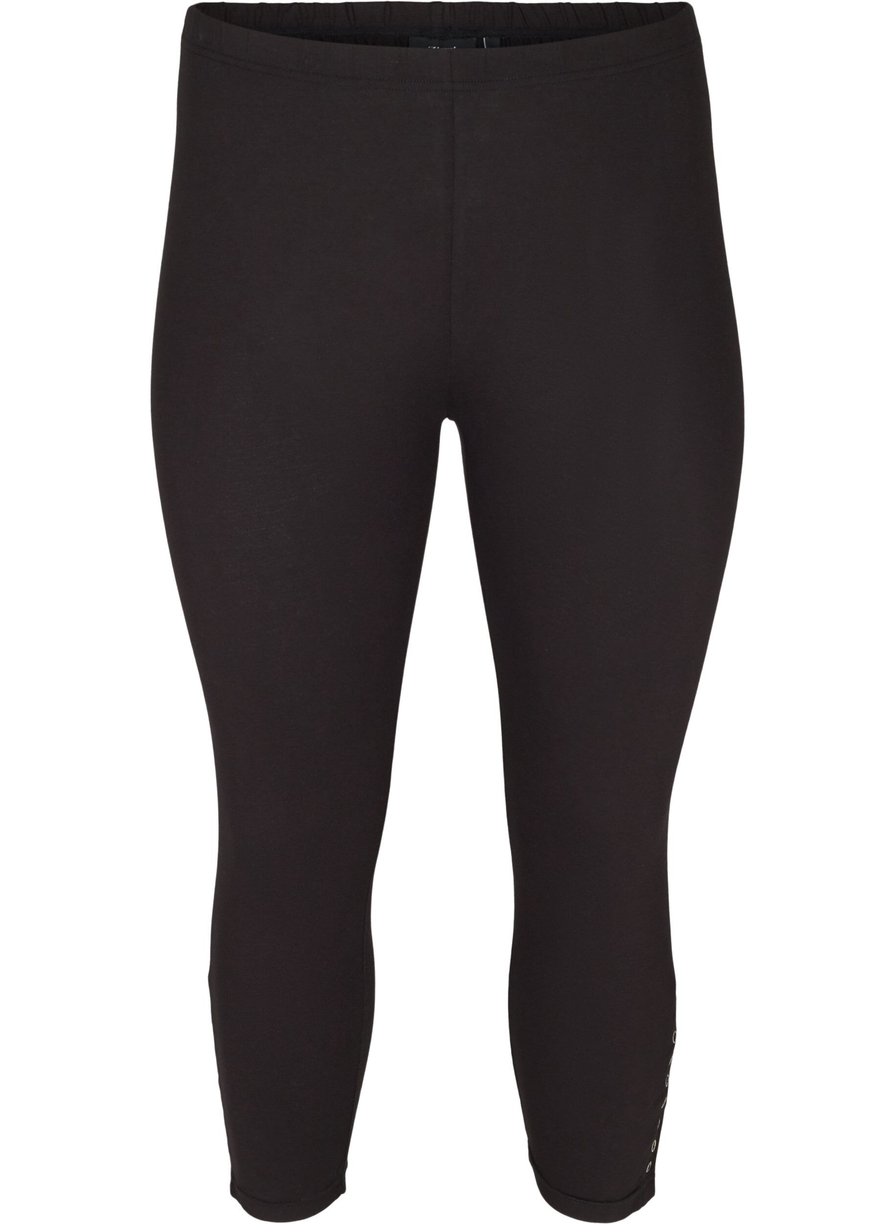Zizzi 3/4 Leggings mit Kn&ouml;pfen, Schwarz, Packshot image number 0