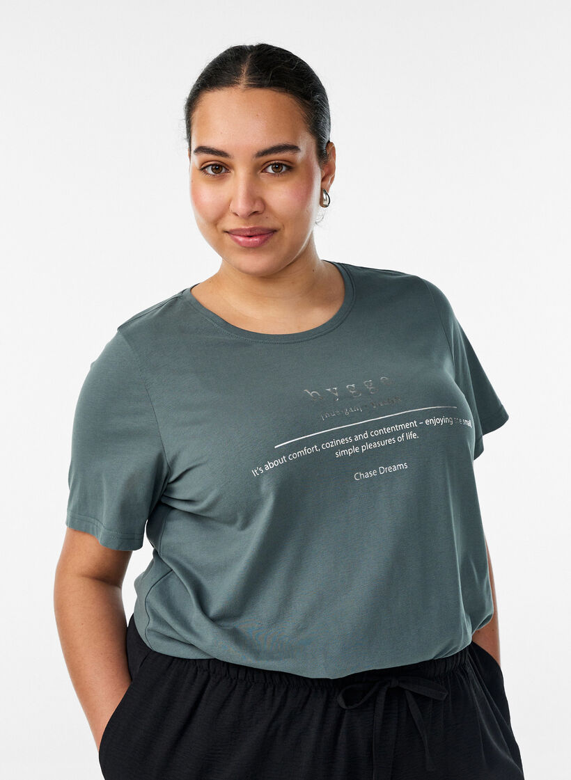 T-shirt imprim&eacute;, Vert, Model image number 0