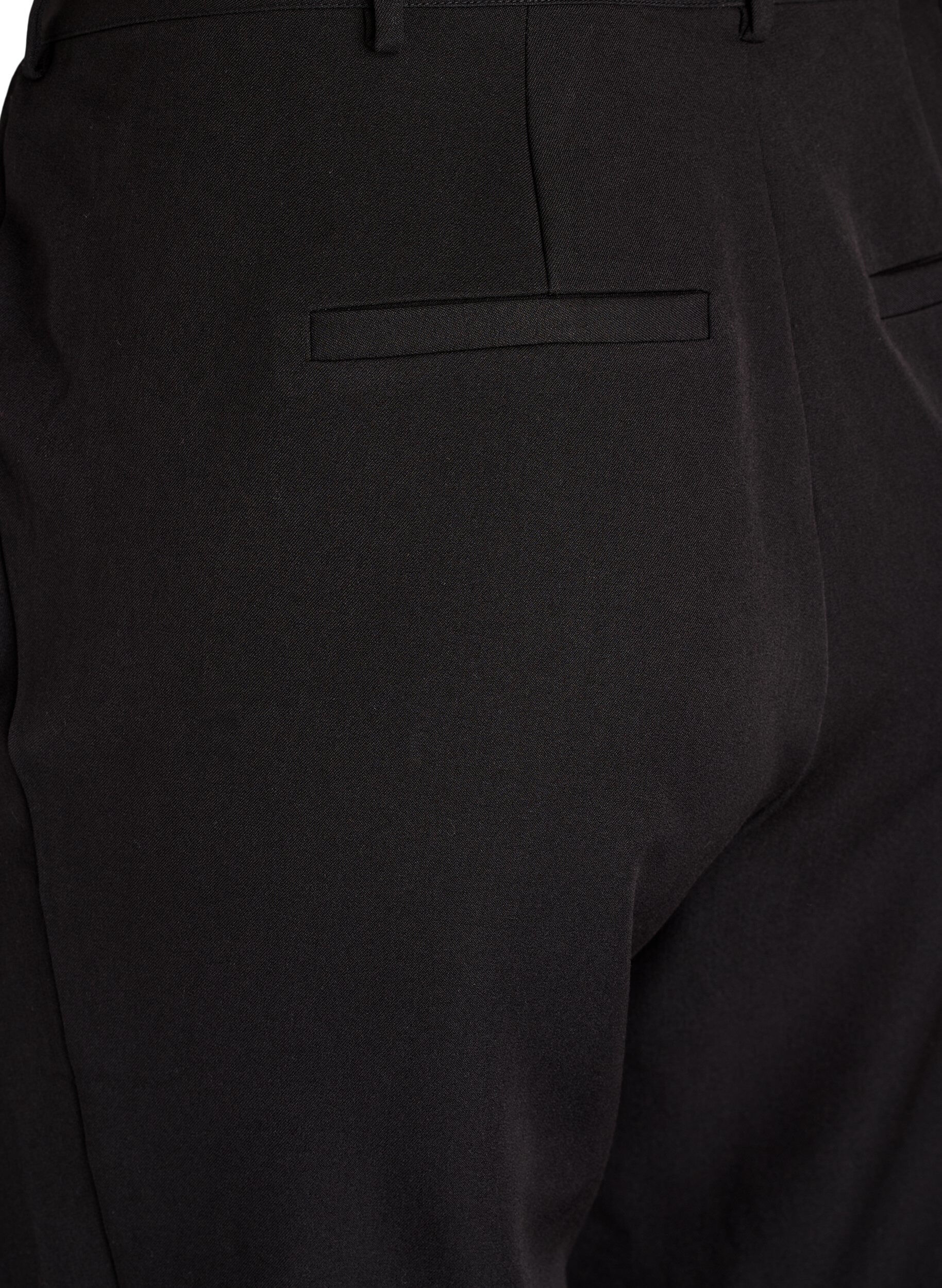 Zizzi Hoch taillierte Anzughose mit geraden Beinen, Schwarz, Packshot image number 3