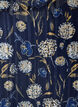 Gemustertes Kleid mit R&uuml;schen und langen &Auml;rmeln, Blau, Packshot image number 2