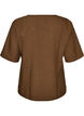 Blouse avec paillettes et col en V, Marron, Packshot image number 1