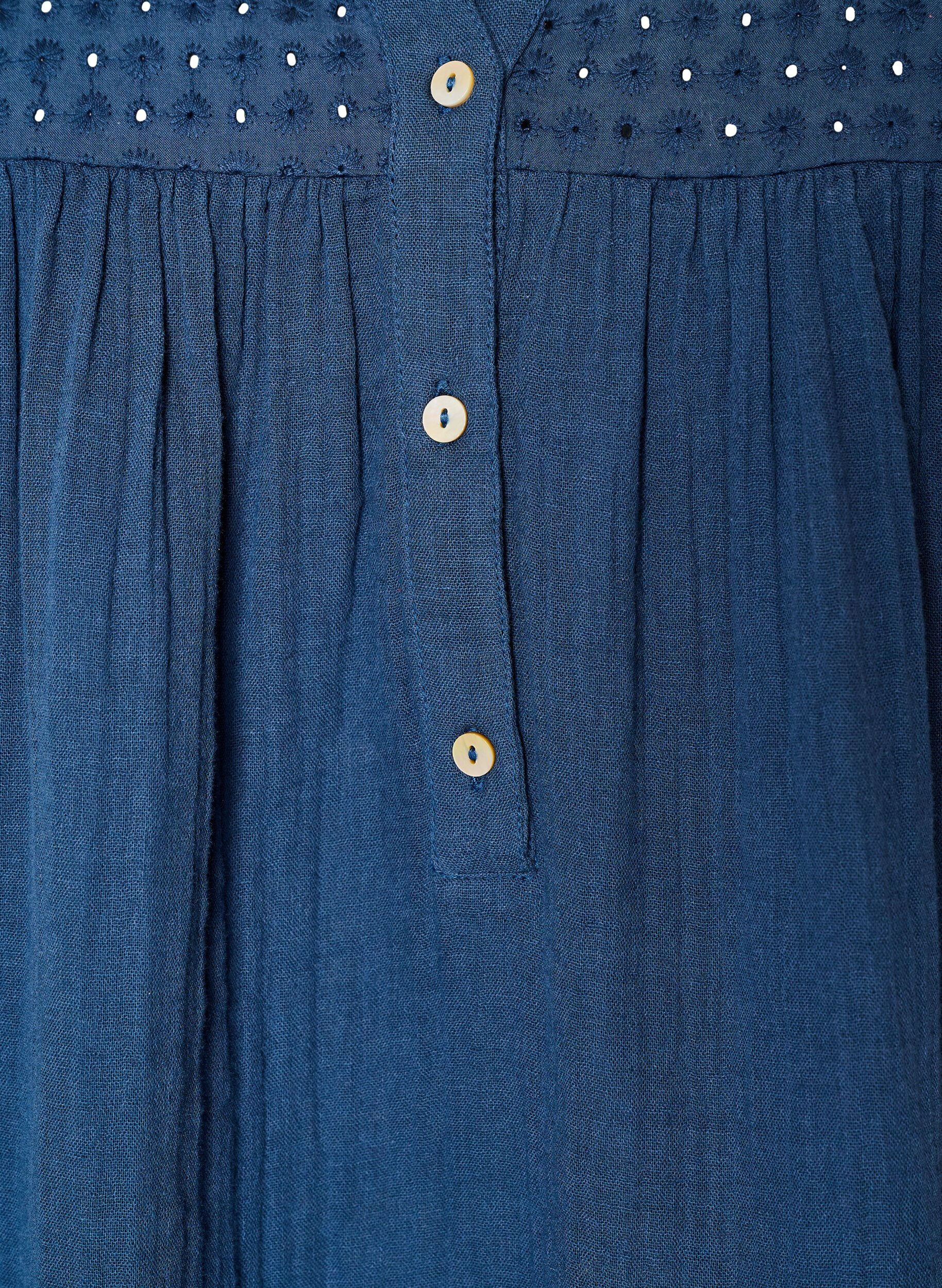 ZizziBlouse en mousseline de coton avec broderie anglaise, Bleu, Packshot image number 2