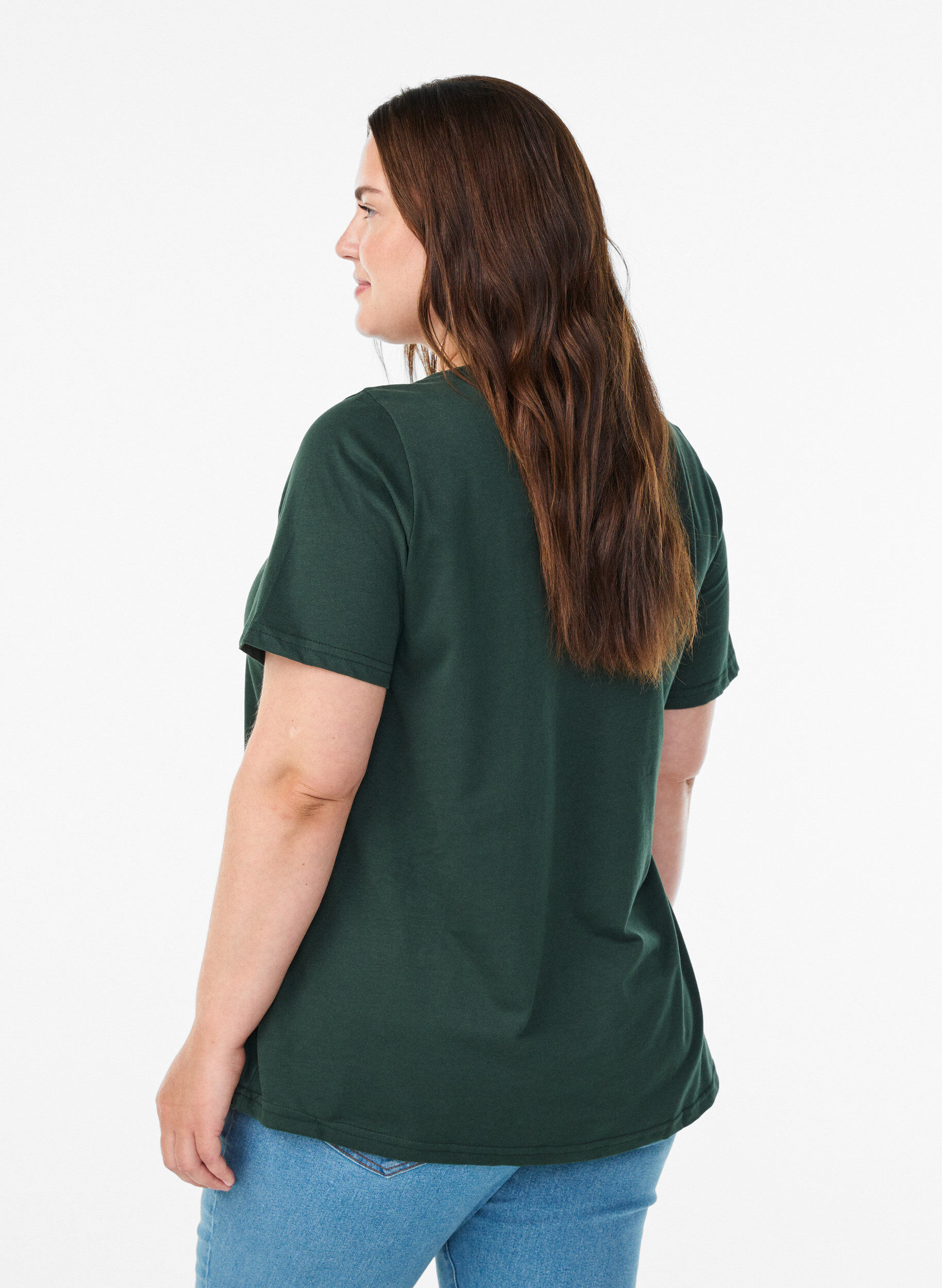 Zizzi T-shirt imprim&eacute;, Vert, Model image number 2