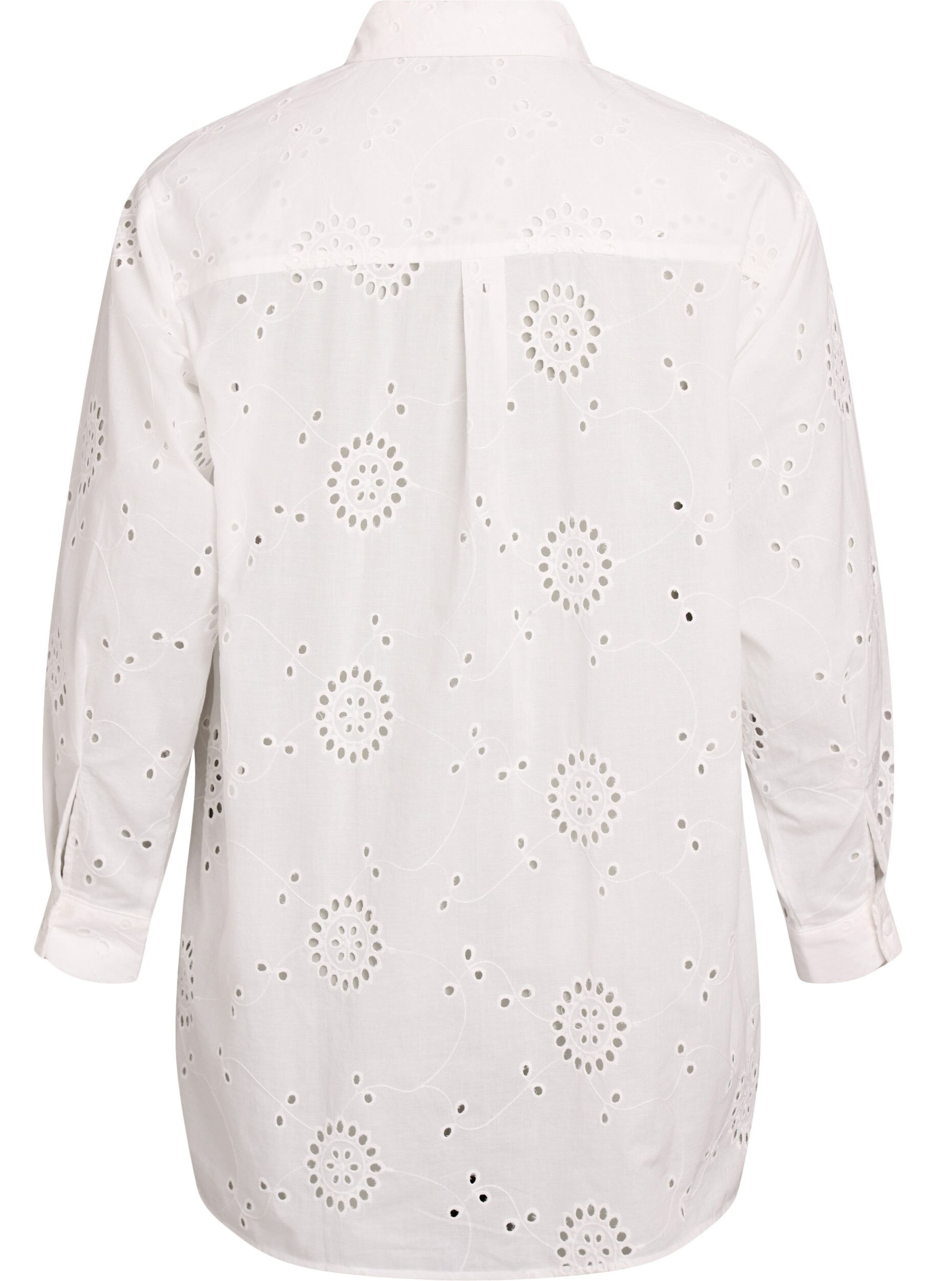 Zizzi Tunique en coton avec broderie anglaise, Blanc, Packshot image number 1