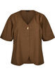 Blouse avec paillettes et col en V, Marron, Packshot image number 0