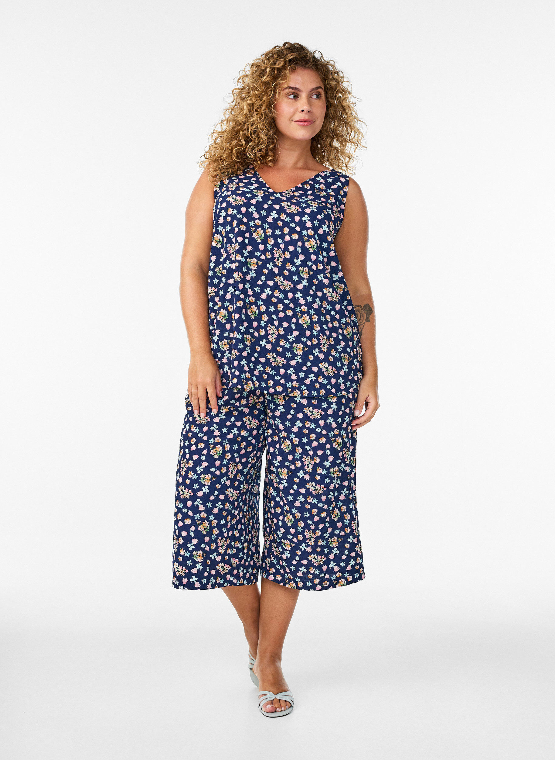 ZizziCulotte-Hose mit Print, Blau, Model image number 0