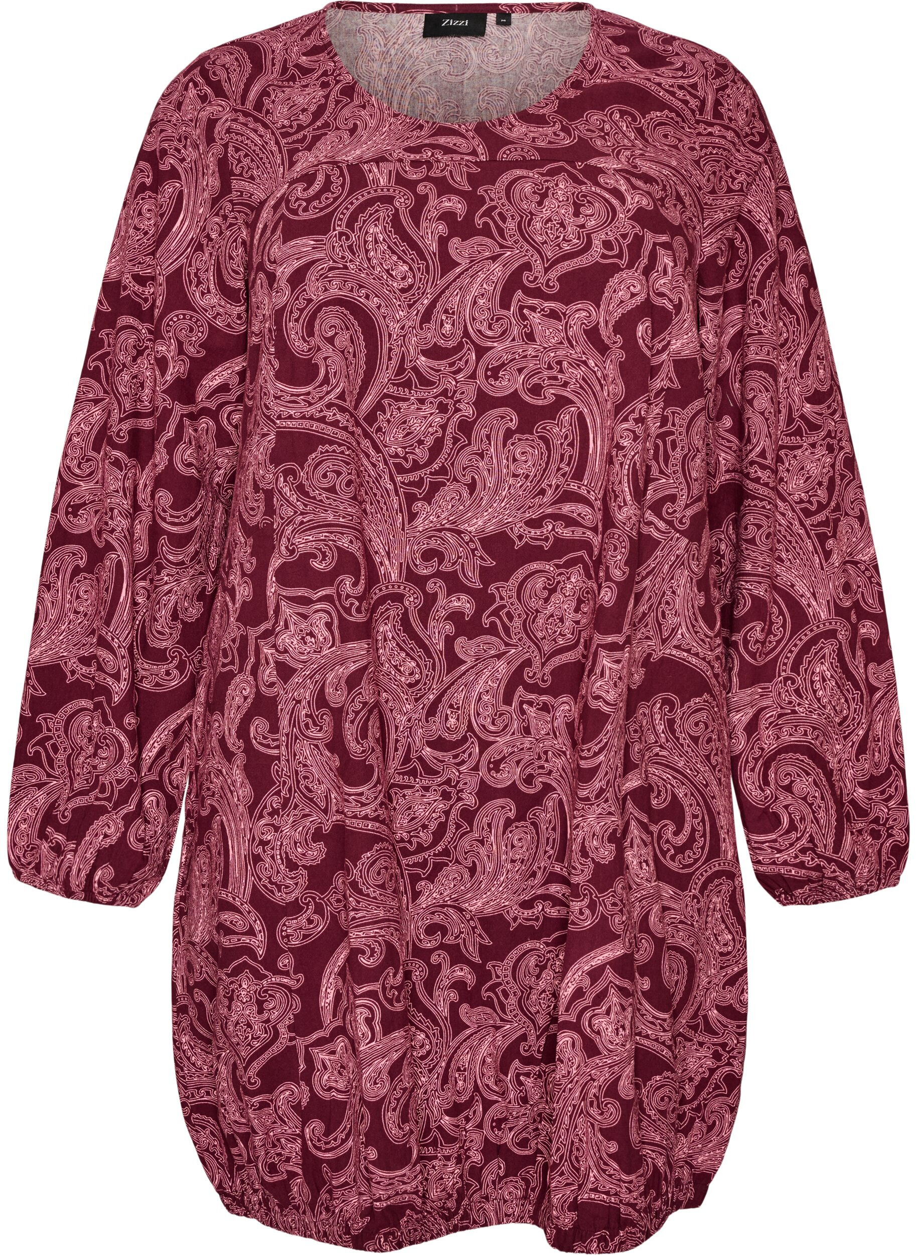 Robe courte en coton avec un ourlet &eacute;lastique et des manches longues
