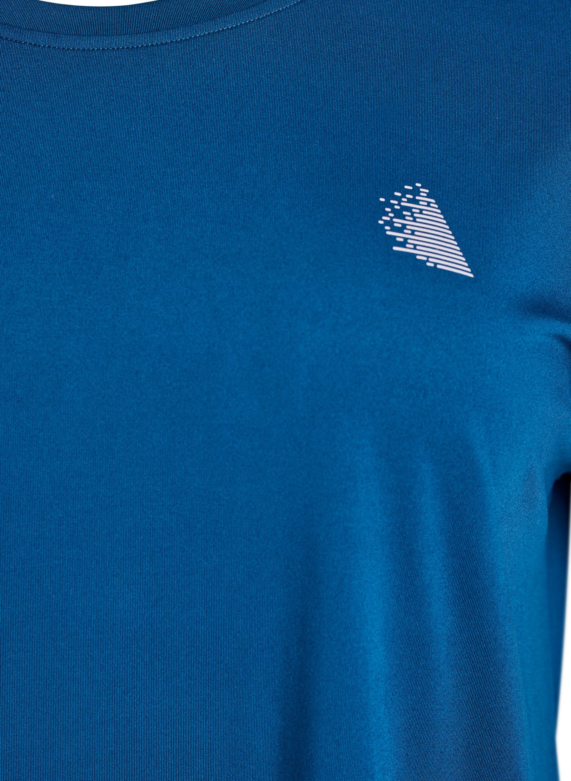 ZizziT-shirt de sport couleur unie, Bleu, Packshot image number 2
