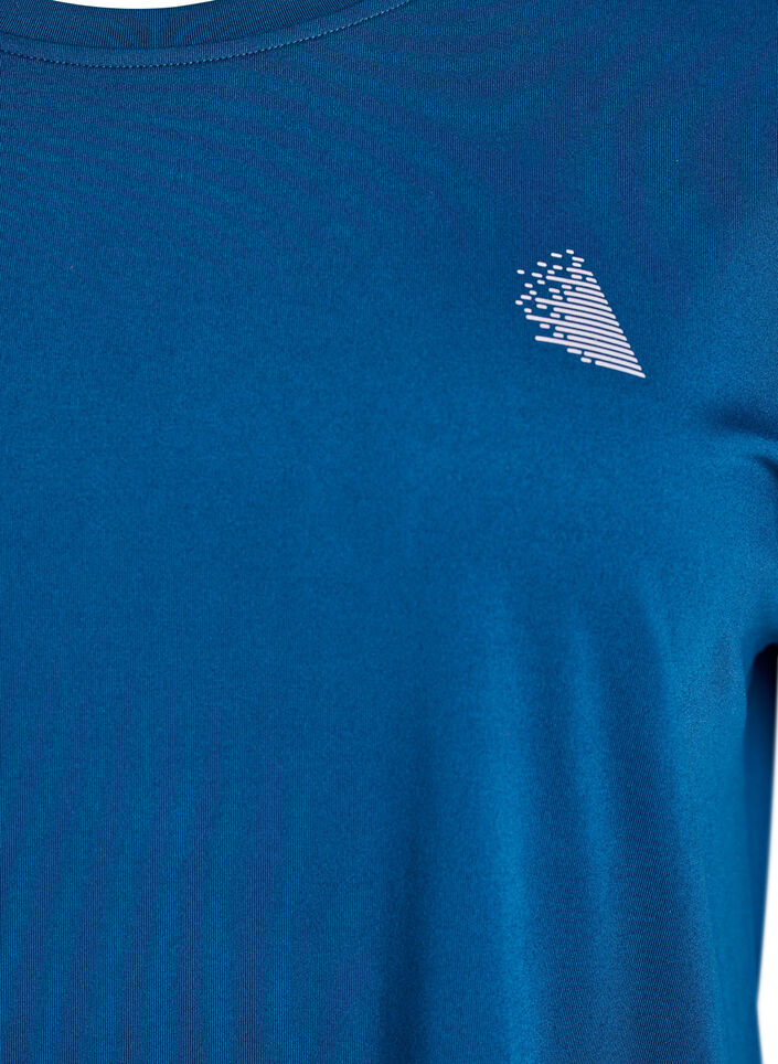 T-shirt de sport couleur unie, Bleu, Packshot image number 2