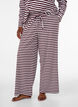 Pantalon de pyjama ray&eacute; &agrave; taille haute et coupe ample, Bordeaux, Model image number 2