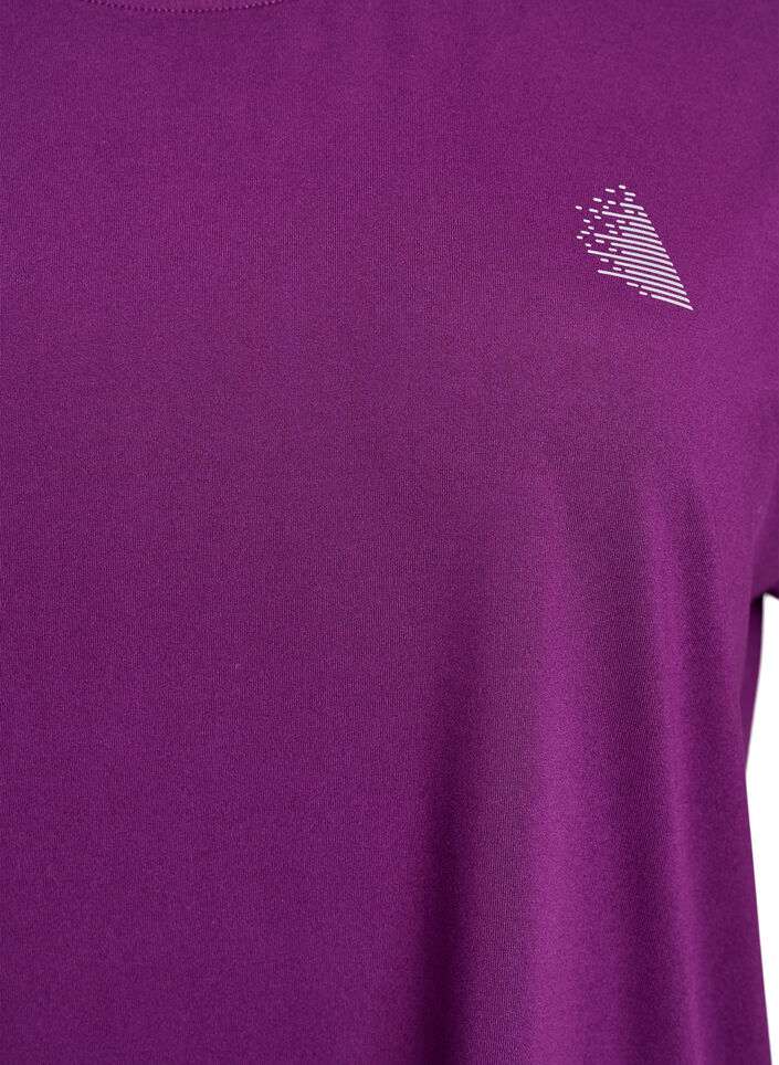 Einfarbiges Trainings-T-Shirt, Lila, Packshot image number 2