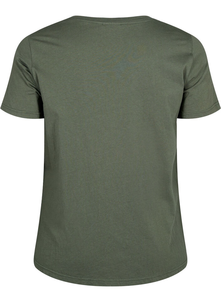 Baumwoll-T-Shirt mit Strass-Motiv, Thyme w. Rhinestones, Packshot image number 1