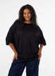 Lockeres T-Shirt aus Viskose-Jersey, Schwarz, Model image number 0
