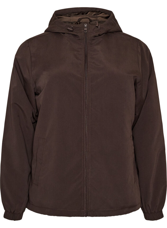 Veste l&eacute;g&egrave;re avec capuche et fermeture &eacute;clair, Marron, Packshot image number 0