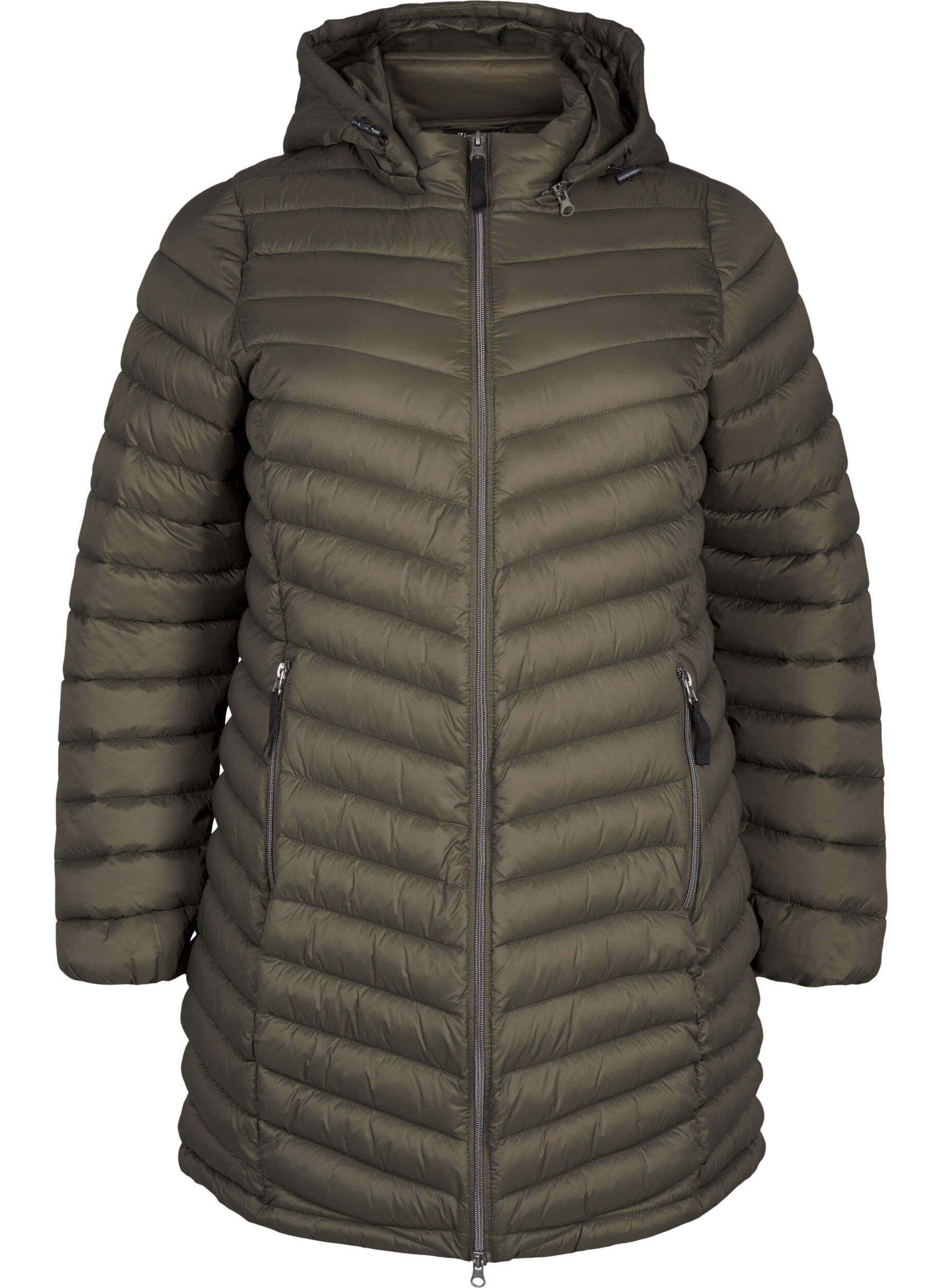 Zizzi Veste l&eacute;g&egrave;re avec des poches et une capuche d&eacute;tachable, Vert, Packshot image number 0