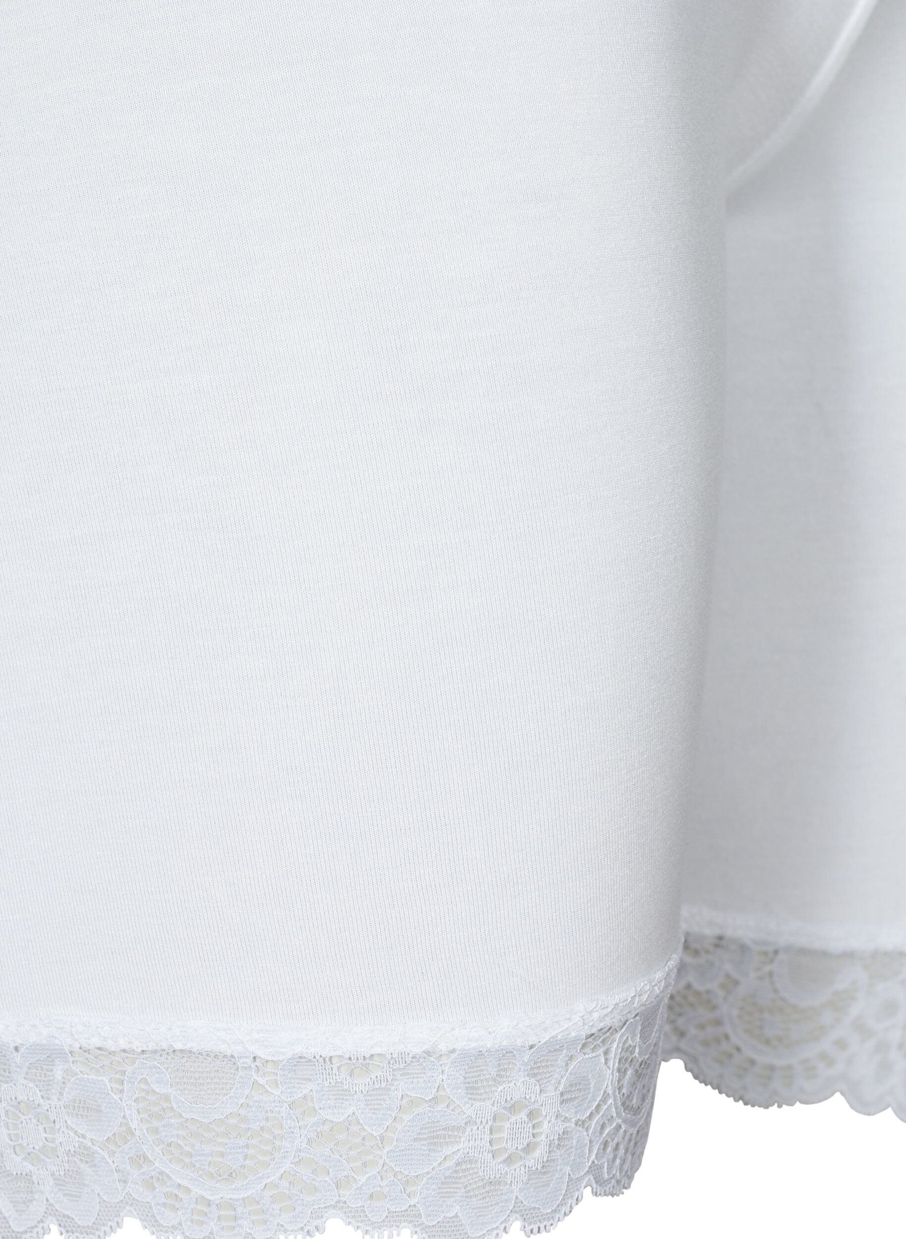 Zizzi Short de v&eacute;lo avec bordure en dentelle, Blanc, Packshot image number 3