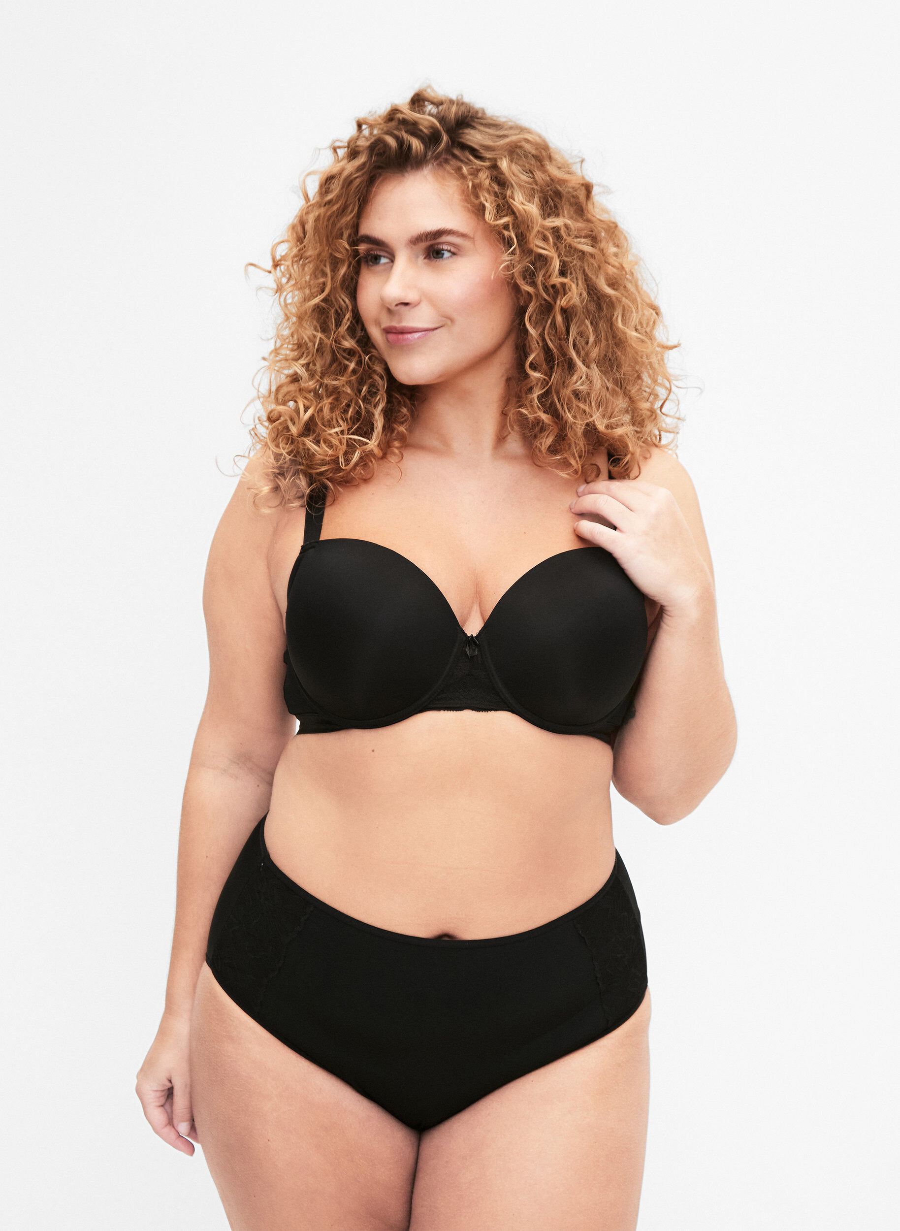 2-pack culottes avec taille normale, Noir, Model