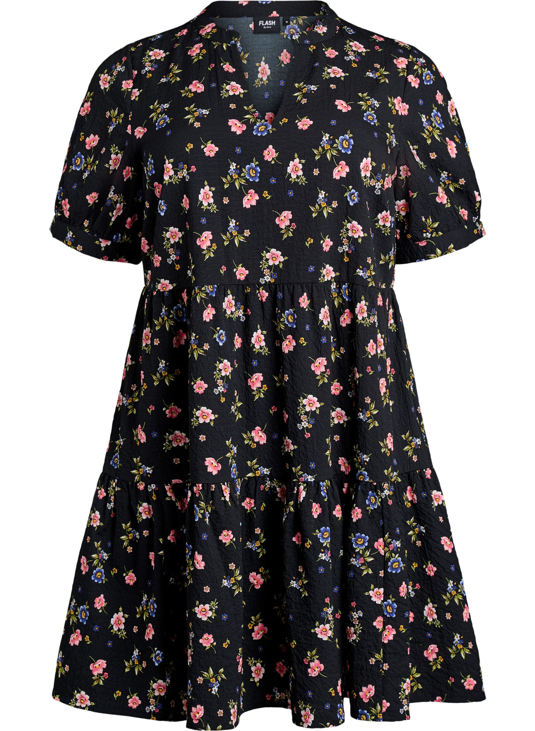 ZizziKurzes A-Linien-Kleid, Schwarz, Packshot image number 0