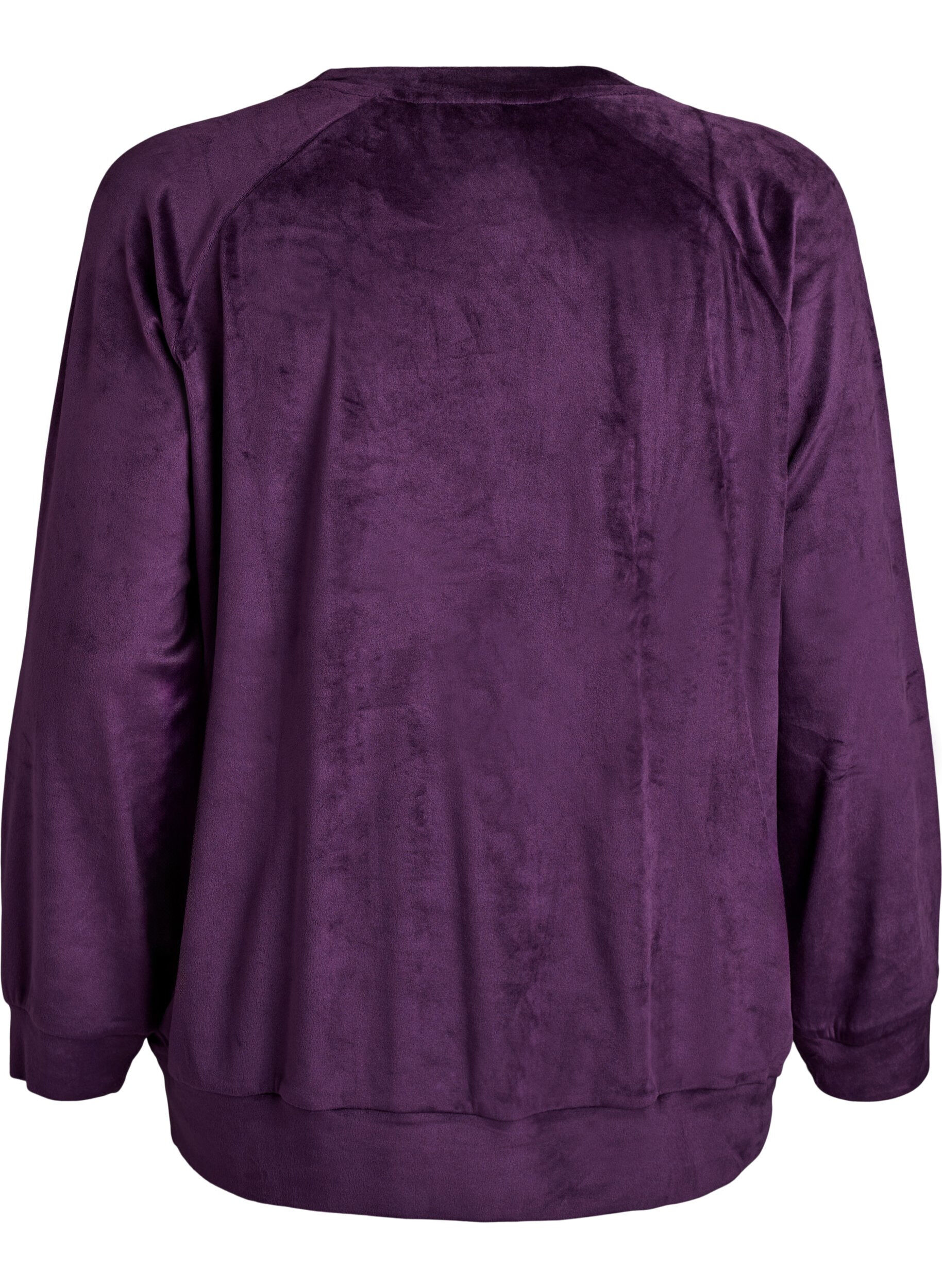 Zizzi Blouse en velours &agrave; manches raglan, Violet, Packshot image number 1