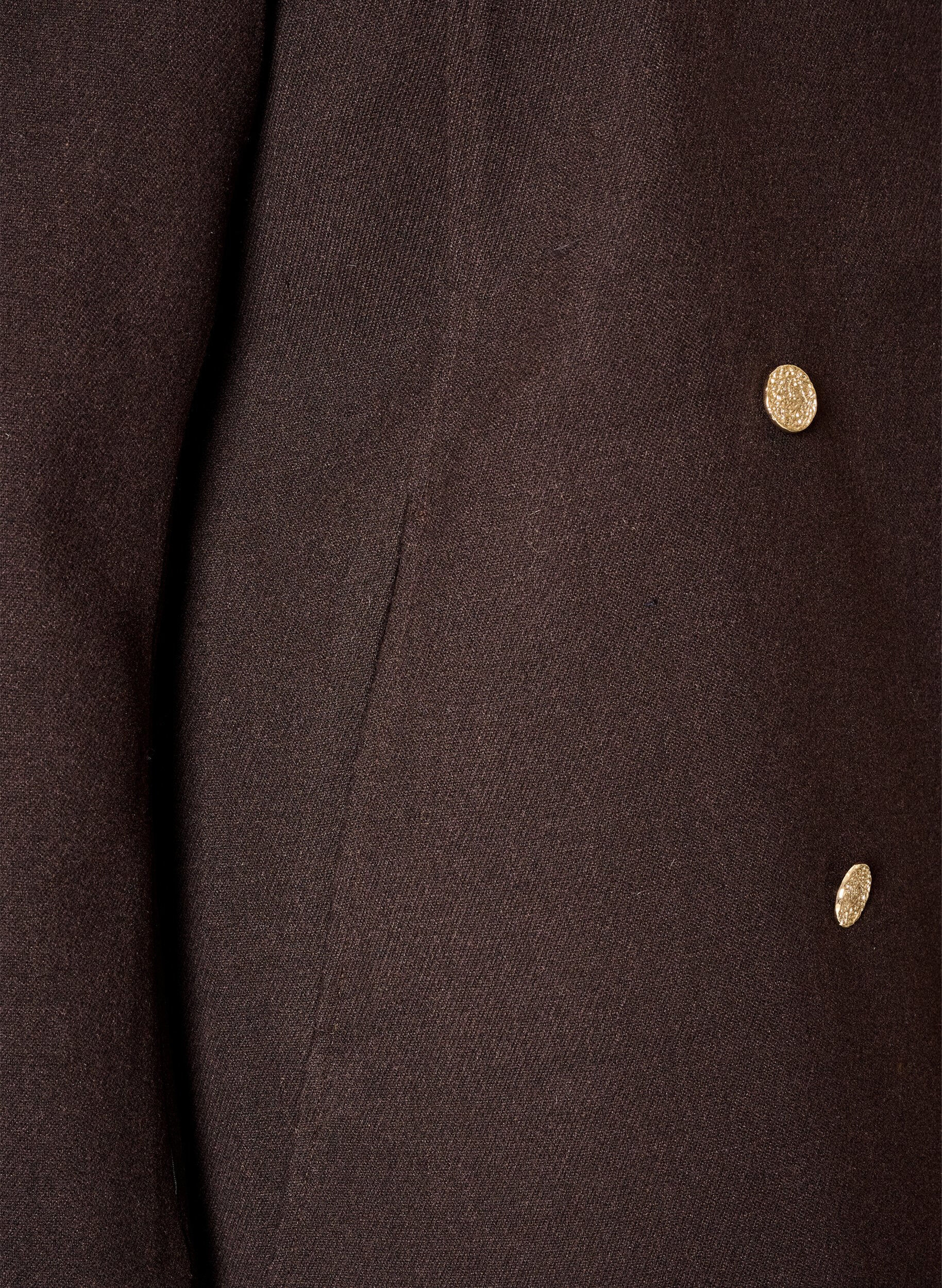 ZizziManteau coupe &eacute;vas&eacute;e avec boutons dor&eacute;s, Marron, Packshot image number 3