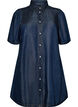 Jeanskleid aus Lyocell mit Kn&ouml;pfen und kurzen &Auml;rmeln, Blau, Packshot image number 0