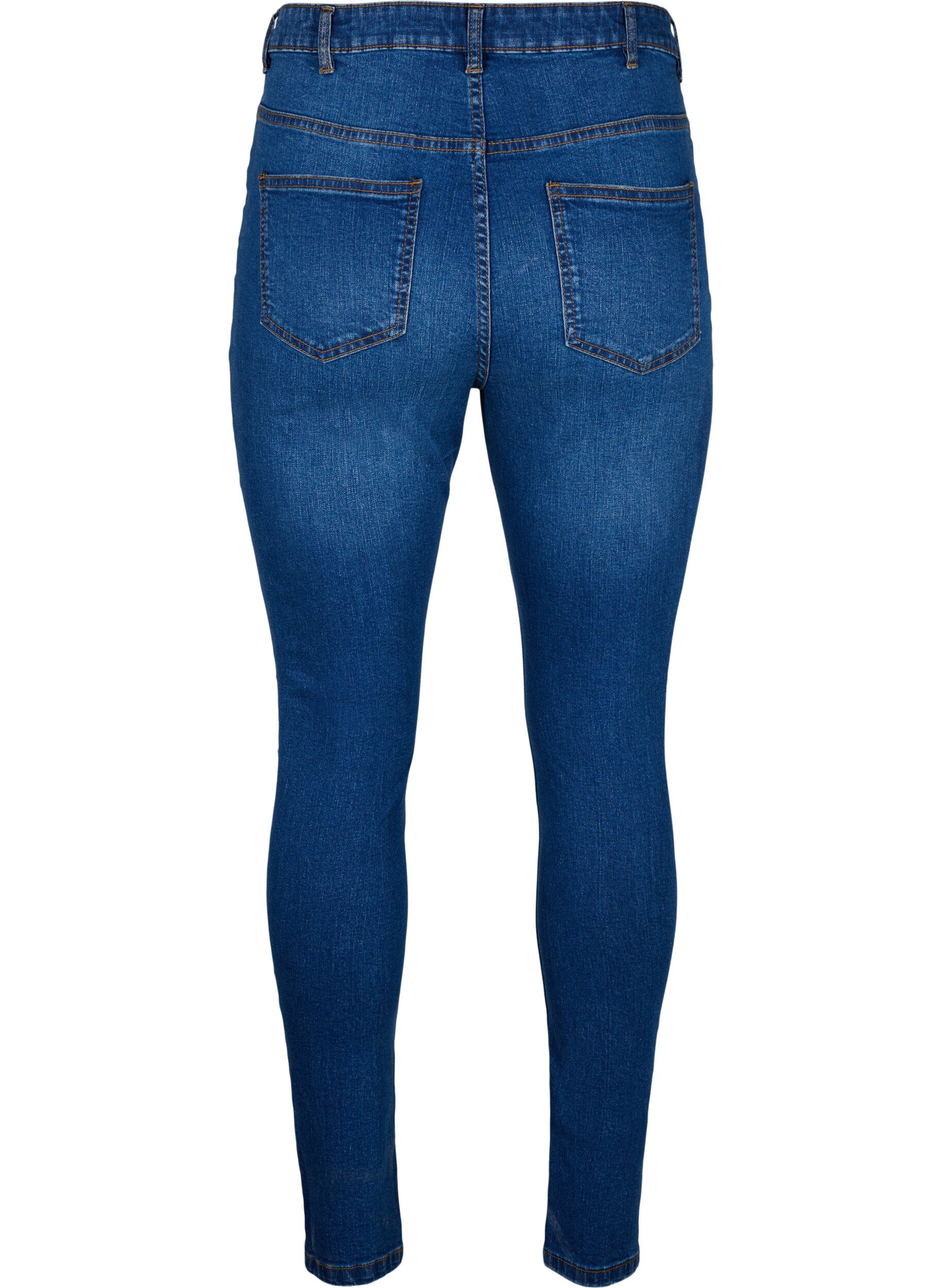 Zizzi Jean slim avec traces d'abrasion, Blue Denim, Packshot image number 1