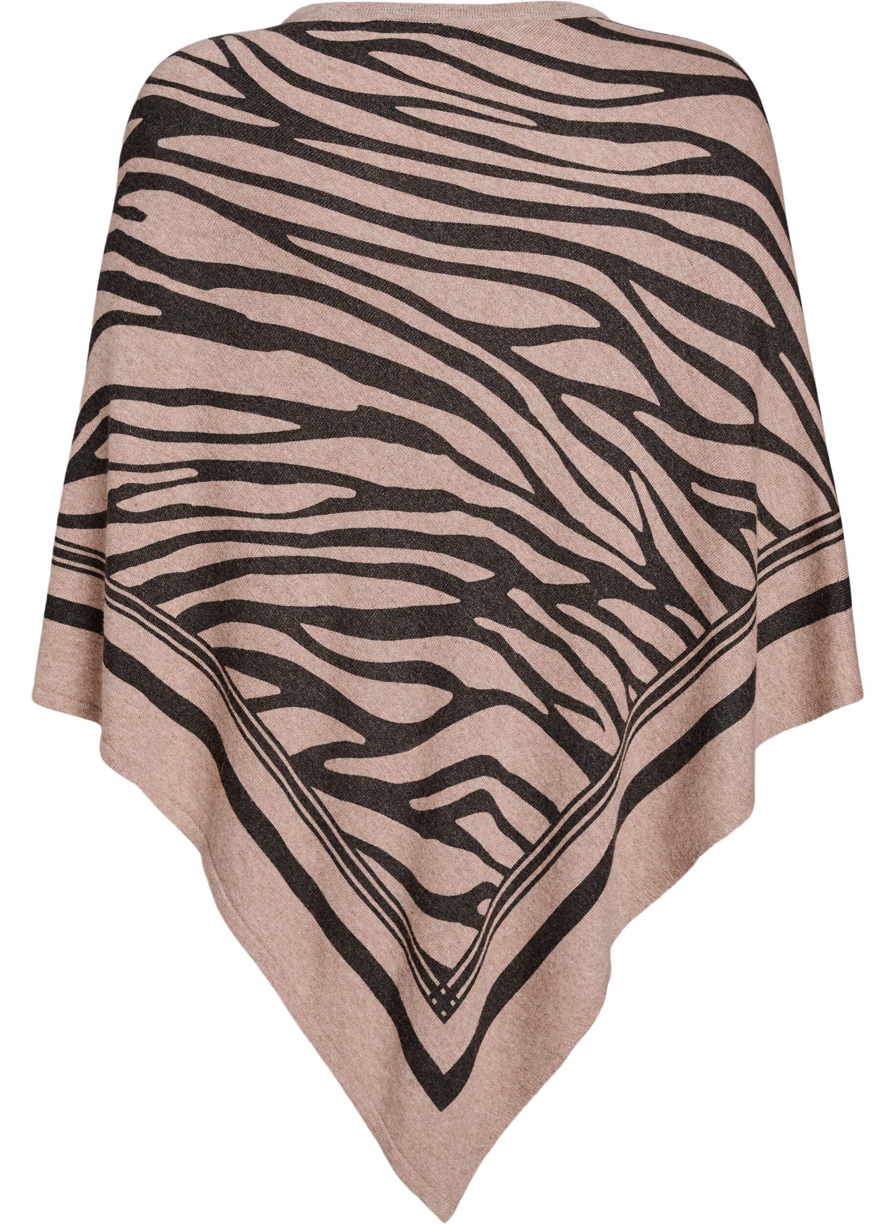 Zizzi Feinstrickponcho., Schwarz, Packshot image number 1